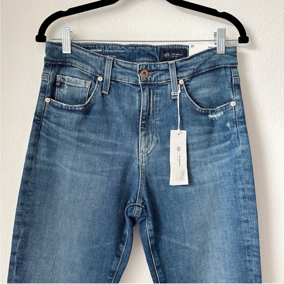 NWT Adriano Goldschmied Mari Crop High Rise Slim Straight Jeans Alibi Destruct - Picture 5 of 8